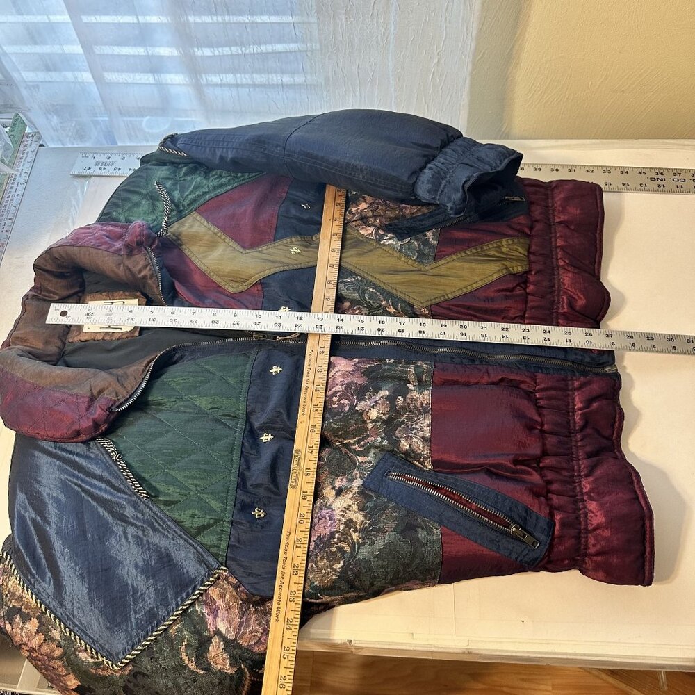 Vintage J Gallery Down Jacket Patchwork Quilted M… - image 5